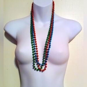 🛍BUNDLE ONLY🛍3 STRAND  MULTICOLORED BEADED NECKLACE